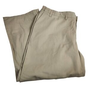 Eddie Bauer Mens Relaxed Fit Khaki Chino Pants 46x29 Tan Nanotex Cotton Preppy